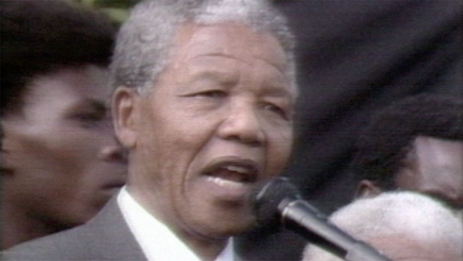 Nelson Mandela released from South African Prison